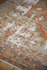 Storied wear on an antique Karaja rug, showing copper and silver patterns worn to the foundation.