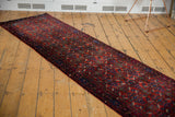 Plush pile in deep ruby red with detailed Herati motif on the Engelas runner.
