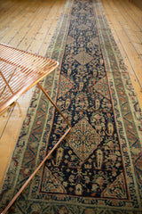 Antique Malayer runner detail with intricate henna plant, paisley, and medallion designs.