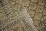 Vintage Distressed Sivas rug pile, worn texture, hand-knotted reverse, and secured edge.