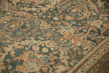 Even wear across the low, hand-knotted pile of a vintage Persian Mahal carpet.