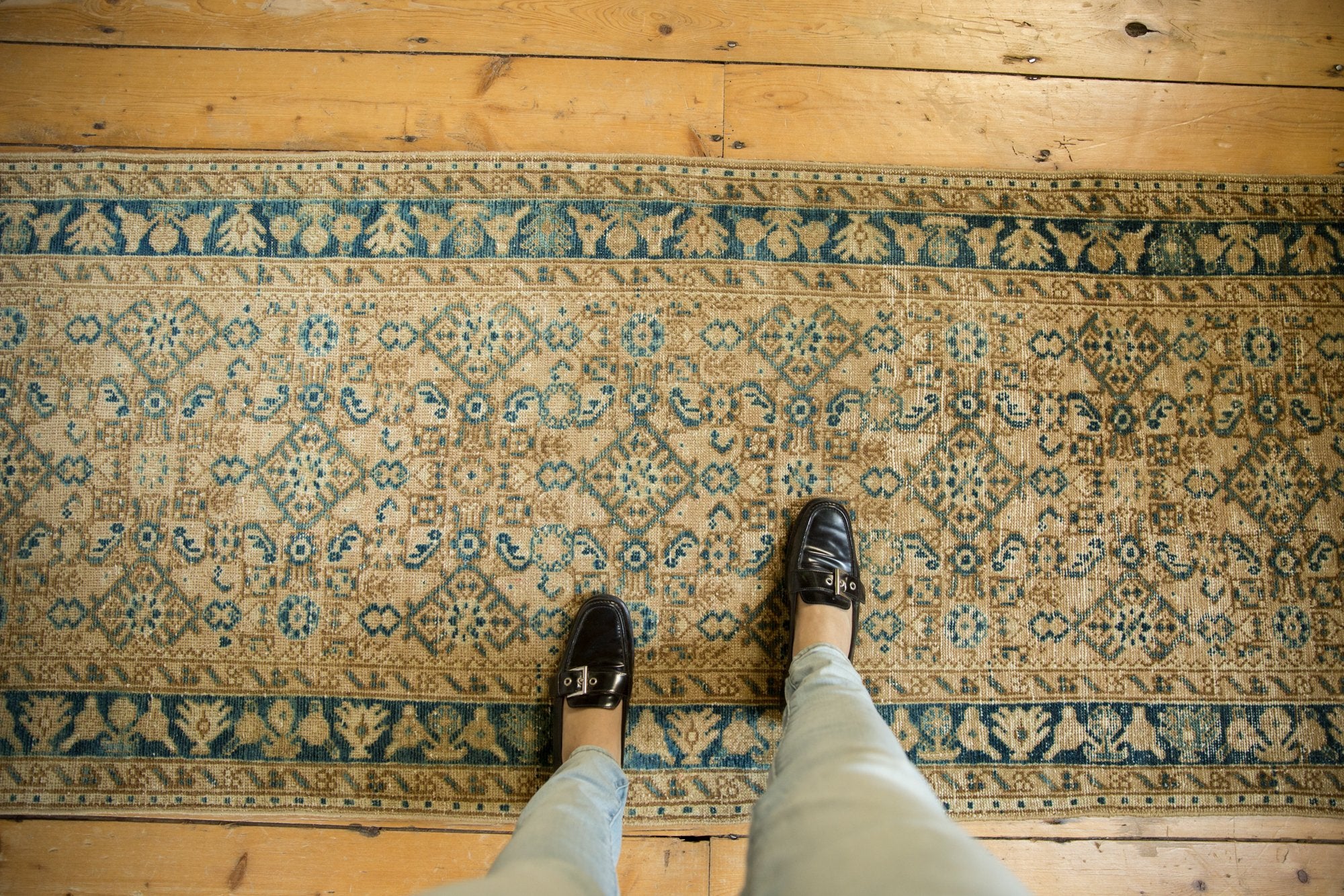 2.5x26.5 Vintage Distressed Hamadan Rug Runner // ONH Item ee003744 Image 1