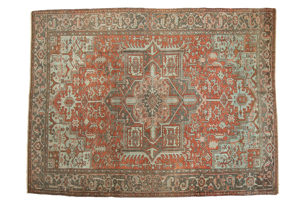 8x10.5 Vintage Distressed Heriz Carpet // ONH Item ee003746