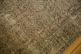 Distressed vintage Hamadan runner showing worn Herati pattern with abrash and soft silver, blush tones.