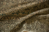 Distressed Herati pattern in muted silver, ivory, and blush on a vintage Hamadan runner.
