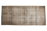 Distressed vintage Malayer carpet, faded boteh motif, muted brown and blue, 5'10