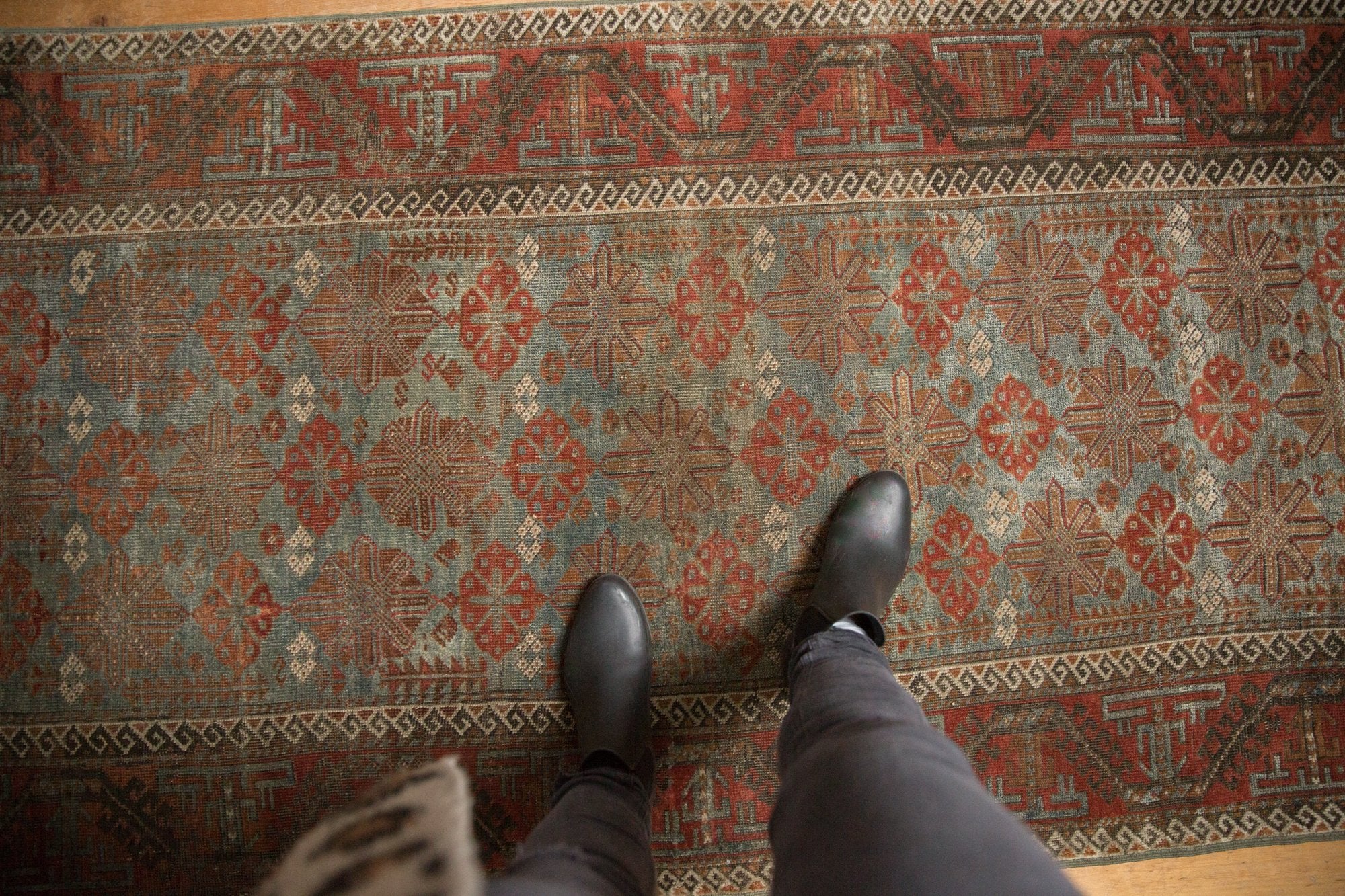 3.5x7 Vintage Distressed Belouch Rug Runner // ONH Item ee003802 Image 1