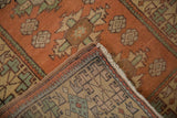 Turkish Dosemealti rug's hand-knotted reverse, original selvage, terracotta geometric pile.