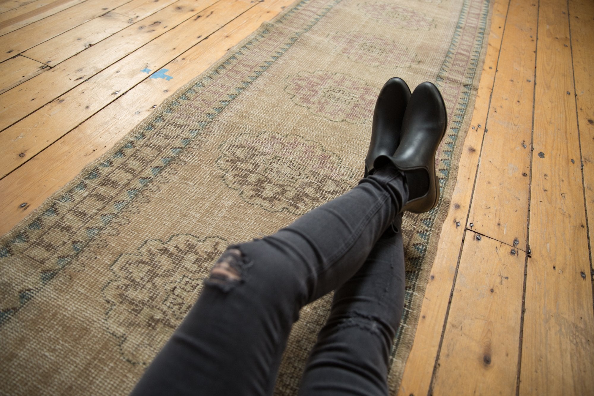 2.5x11 Vintage Distressed Oushak Rug Runner // ONH Item ee003829 Image 1