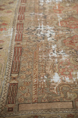 Distressed vintage Malayer rug texture, showing foundation through time-softened pile.