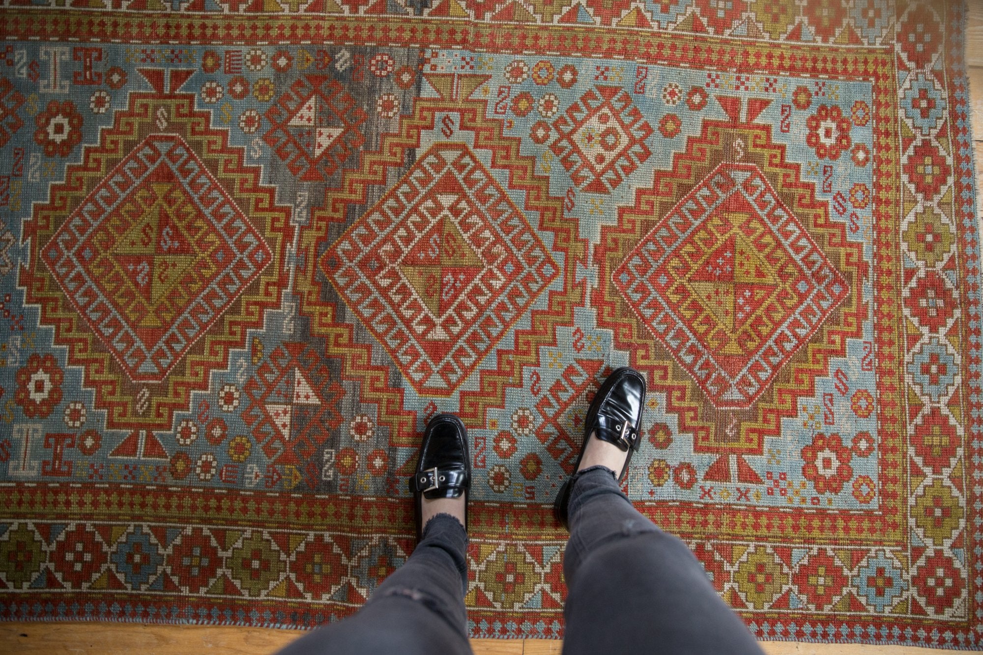 4x6.5 Vintage Distressed Caucasian Rug // ONH Item ee003846 Image 1