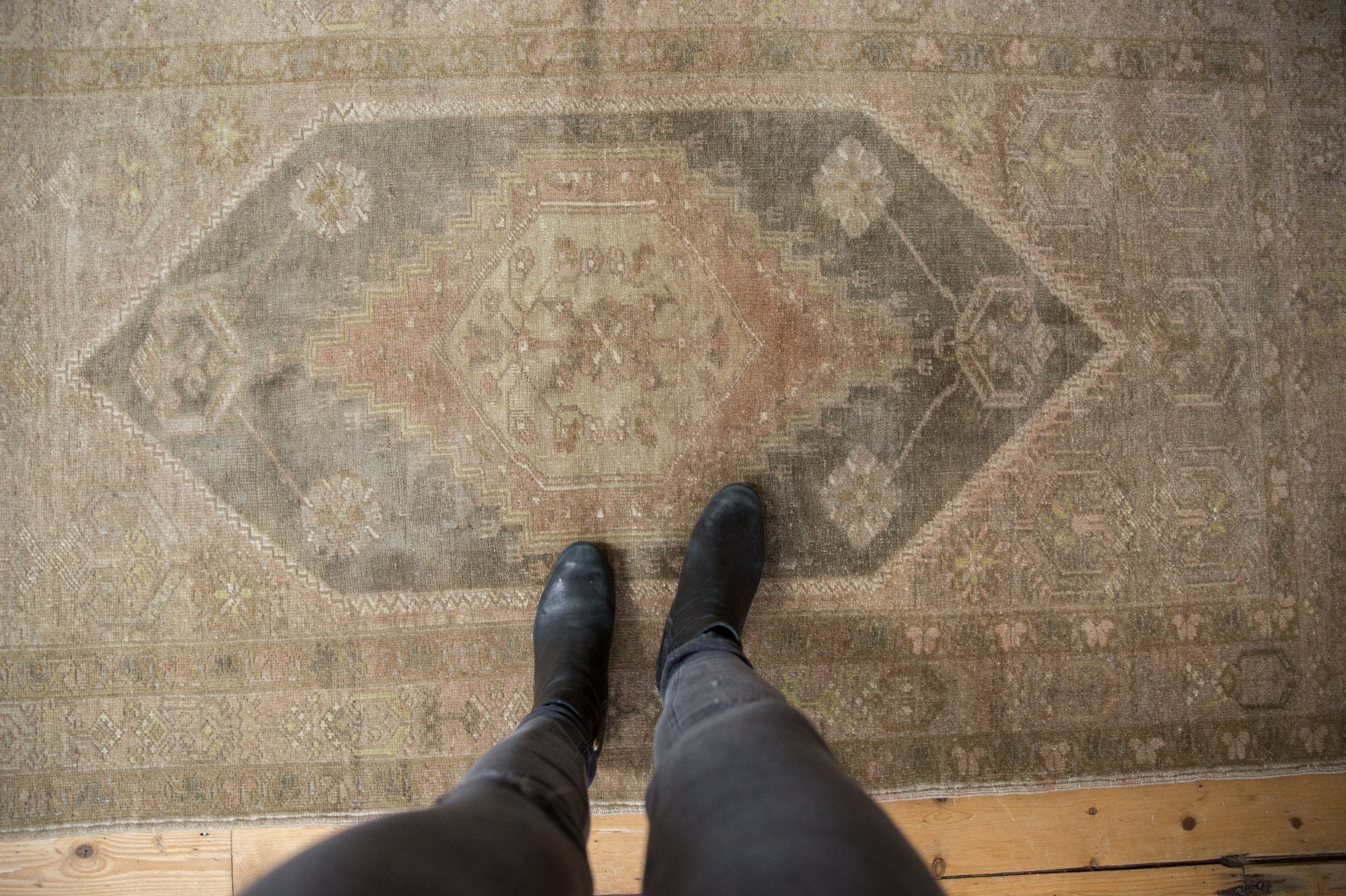 3.5x7 Vintage Distressed Oushak Rug Runner // ONH Item ee003848 Image 1