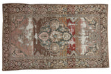 Distressed Malayer rug with scalloped medallion, tree of life, and varied field colors, 4'1