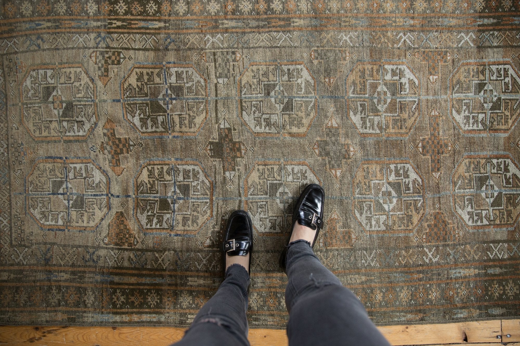 3.5x7 Vintage Distressed Belouch Rug Runner // ONH Item ee003856 Image 1