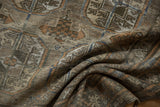 Distressed Belouch runner, showing worn texture with abrashed silver and copper tones.
