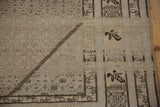 Vintage distressed Sivas carpet with Herati lattice, agricultural border, and worn texture.