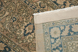 Distressed Vintage Sivas rug's reverse, showing geometric foundation weave, selvage, and fringe.