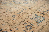 Corner detail of Vintage Mahal carpet, samovar border and indigo blue Herati motif.