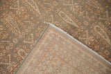 Distressed vintage Sivas carpet: faded botanical motifs on pile and patterned reverse foundation.
