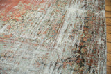 Vintage distressed Mahal carpet with striking textural wear and subtle floral motifs.