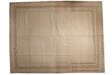 Vintage Sivas carpet with allover boteh, Serbend border, in soft ivory and dark beige.