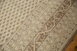 Small stain on inner minor border of distressed Sivas carpet with boteh motifs.