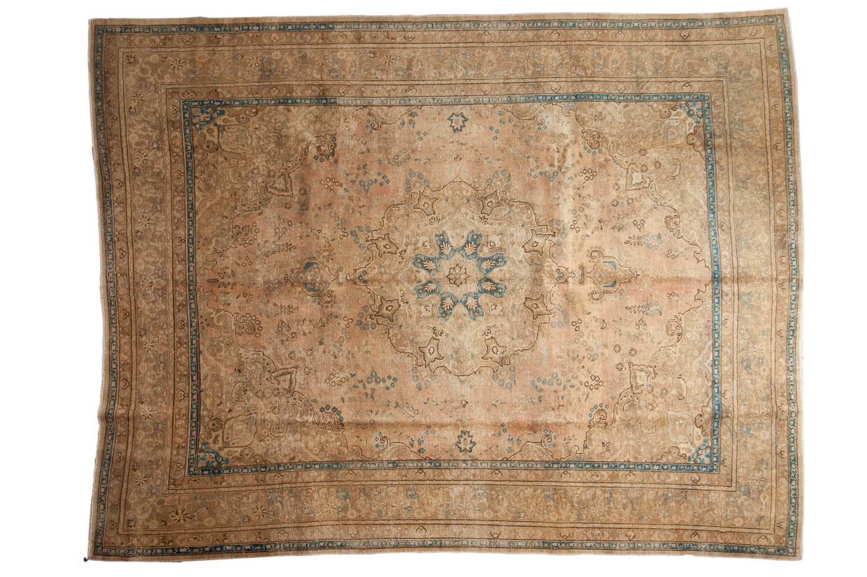 9.5x12.5 Vintage Distressed Tabriz Carpet // ONH Item ee003914