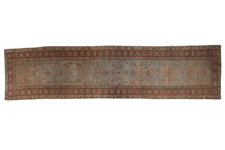 3.5x14 Vintage Distressed Heriz Rug Runner // ONH Item ee003924