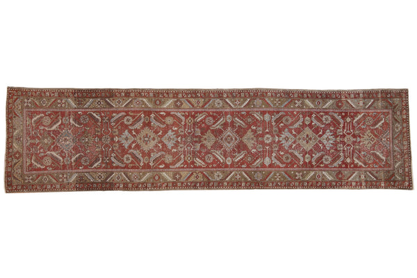 3x11 Vintage Distressed Heriz Rug Runner // ONH Item ee003930