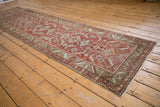 Vintage distressed Heriz runner, allover Herati motif, with mostly even wear and foundation.