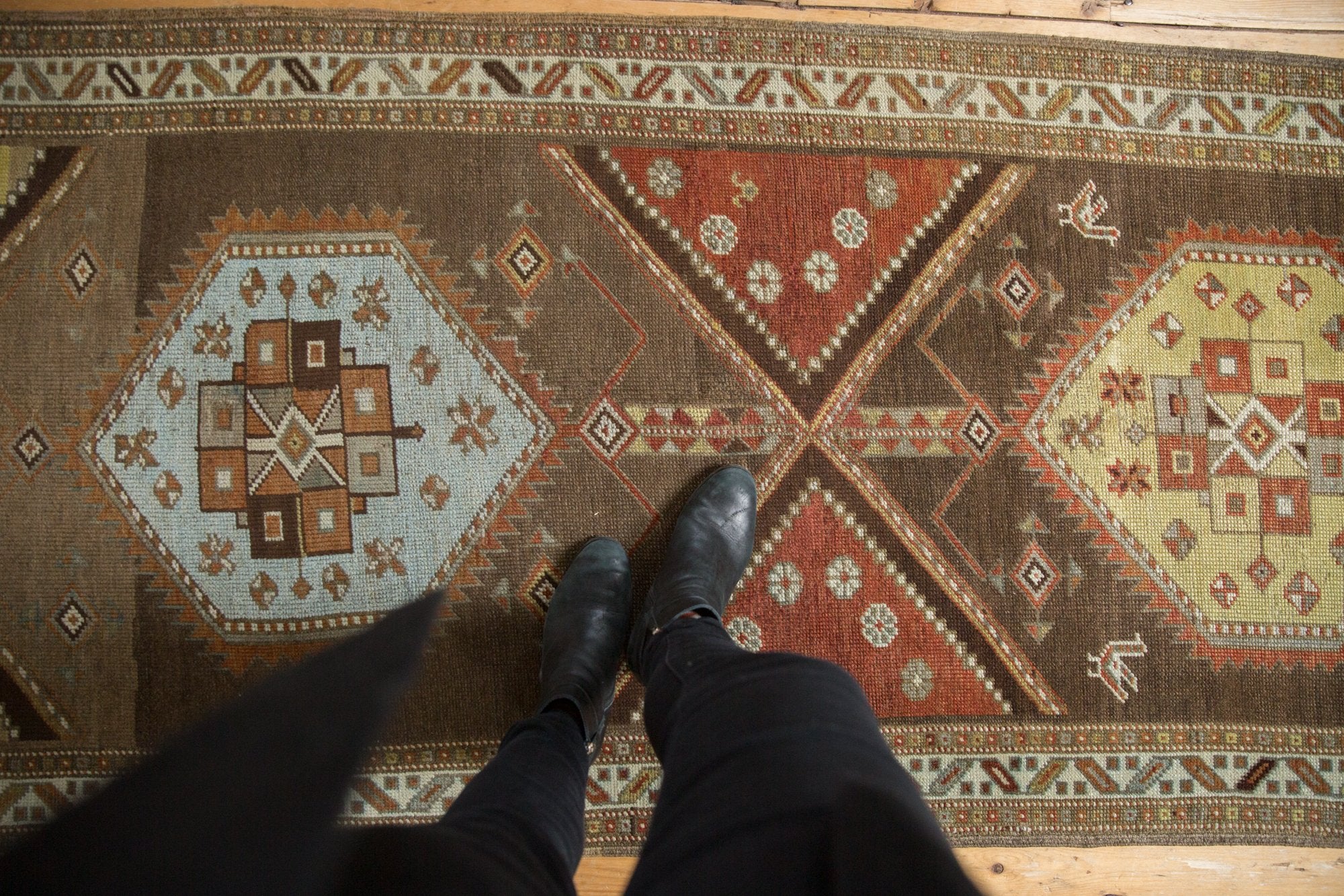 3.5x10 Vintage Distressed Northwest Persian Rug Runner // ONH Item ee003933 Image 1