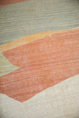 Afghani Kilim flatweave, abstract madder root red, ivory, and silver abrashes.