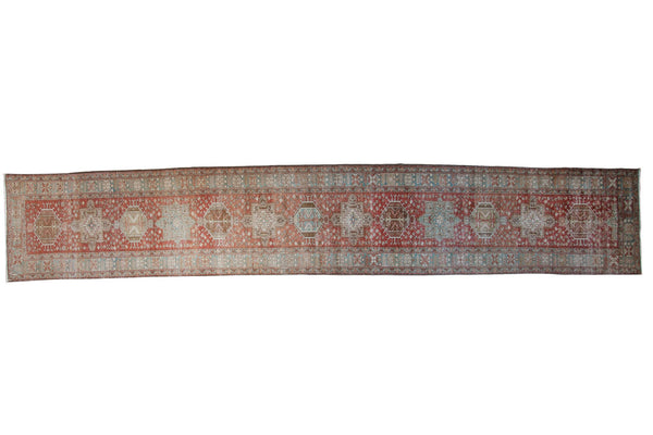 3x18.5 Vintage Distressed Heriz Rug Runner // ONH Item ee003941