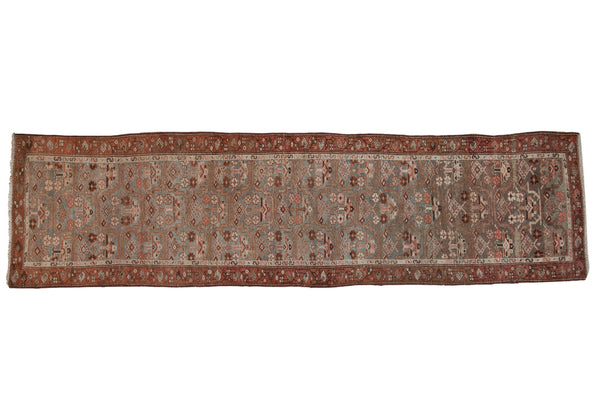 3x11.5 Vintage Distressed Hamadan Rug Runner // ONH Item ee003943