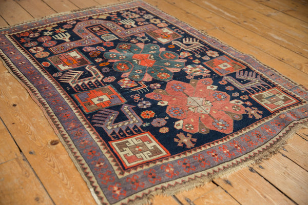 3.5x4.5 Vintage Caucasian Square Rug // ONH Item ee003949 Image 2