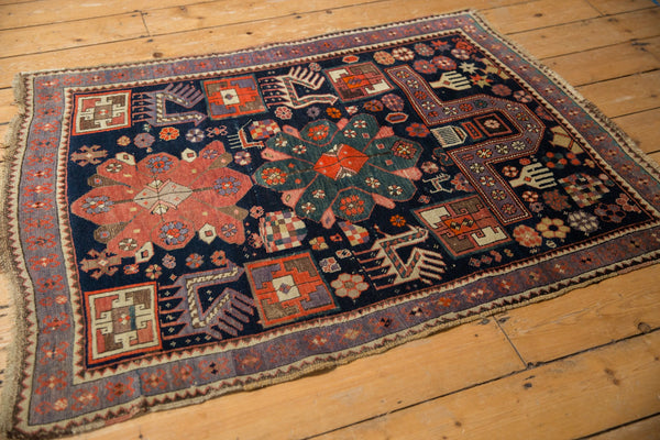 3.5x4.5 Vintage Caucasian Square Rug // ONH Item ee003949 Image 5