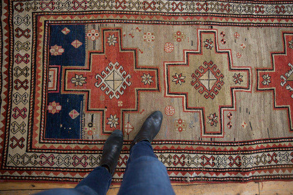 3.5x7.5 Vintage Caucasian Rug Runner // ONH Item ee003955 Image 1