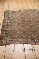 Fringe with tatter and geometric serpent border on this Antique Caucasian rug.