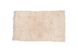 Vintage Tulu rug with plush thick ivory pile, subtle light inflections, 4'2