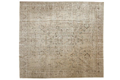 9.5x10.5 Vintage Distressed Oushak Square Carpet // ONH Item ee003998