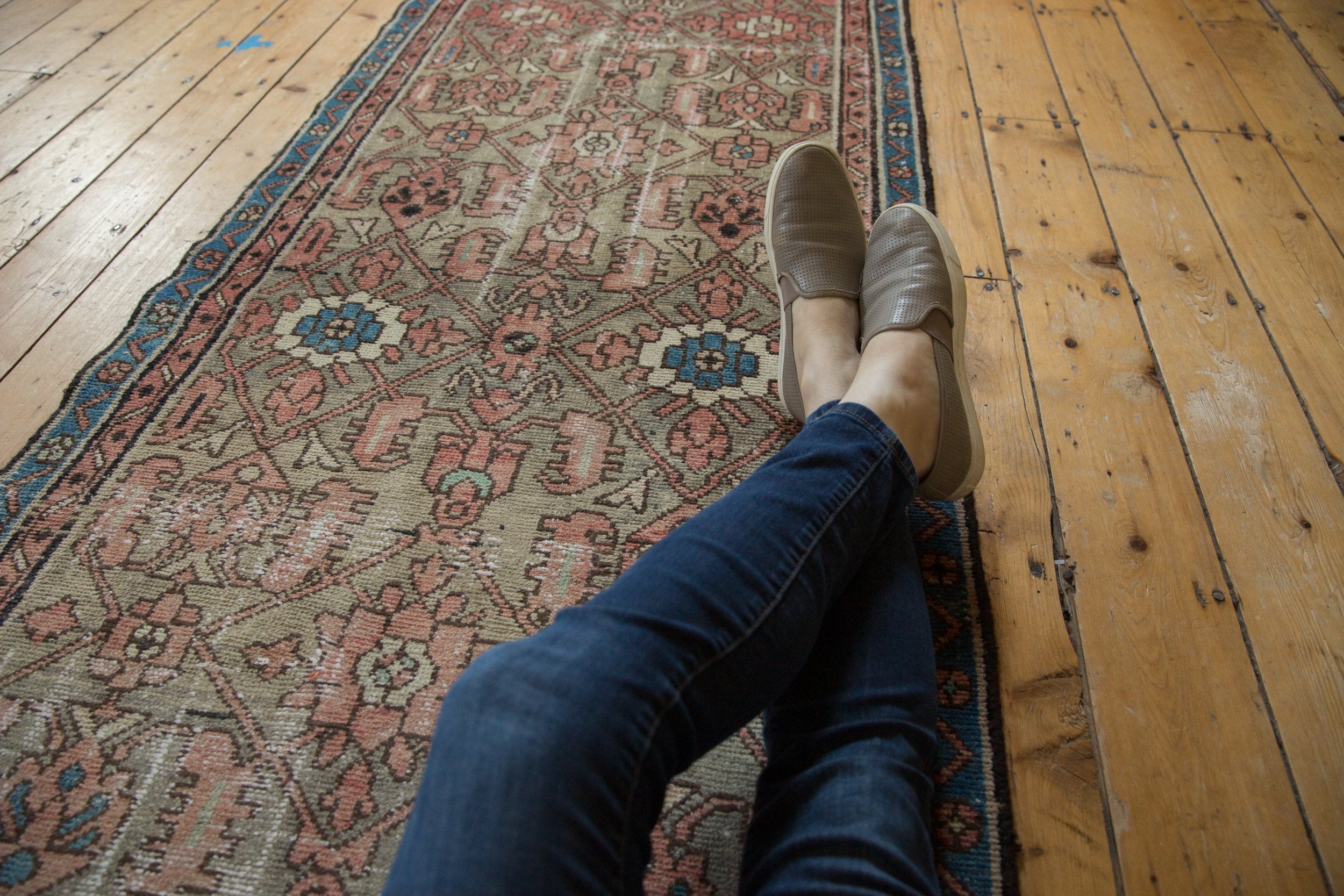 3x10 Vintage Distressed Fragment Hamadan Rug Runner // ONH Item ee004000 Image 1