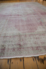 Close-up of distressed Sparta carpet, showing wear to foundation and knot heads.