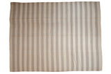 Vintage Egyptian Kilim carpet with ivory and oxidized silver vertical stripes, 9'3