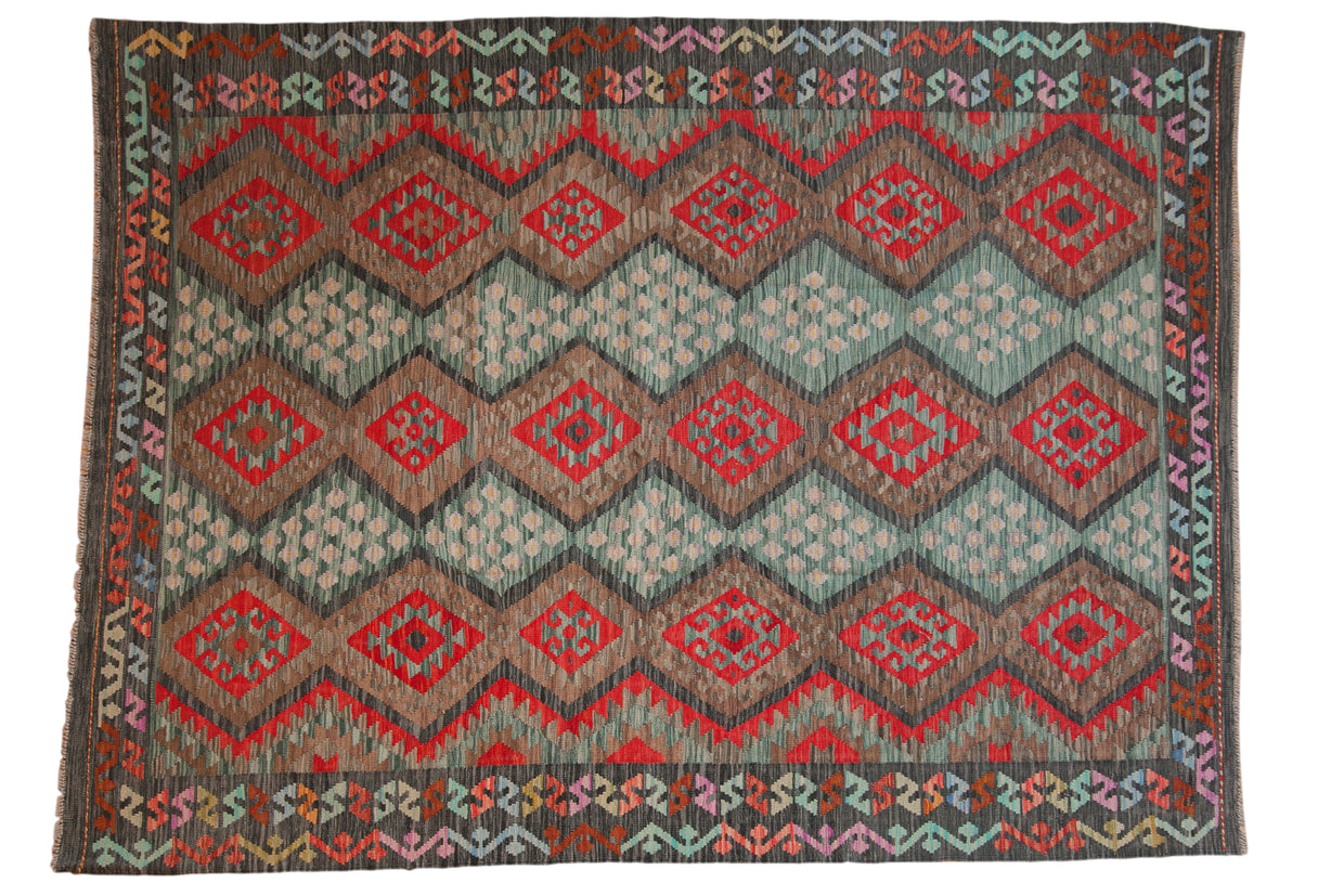 7x9.5 Afghani Kilim Carpet // ONH Item ee004056