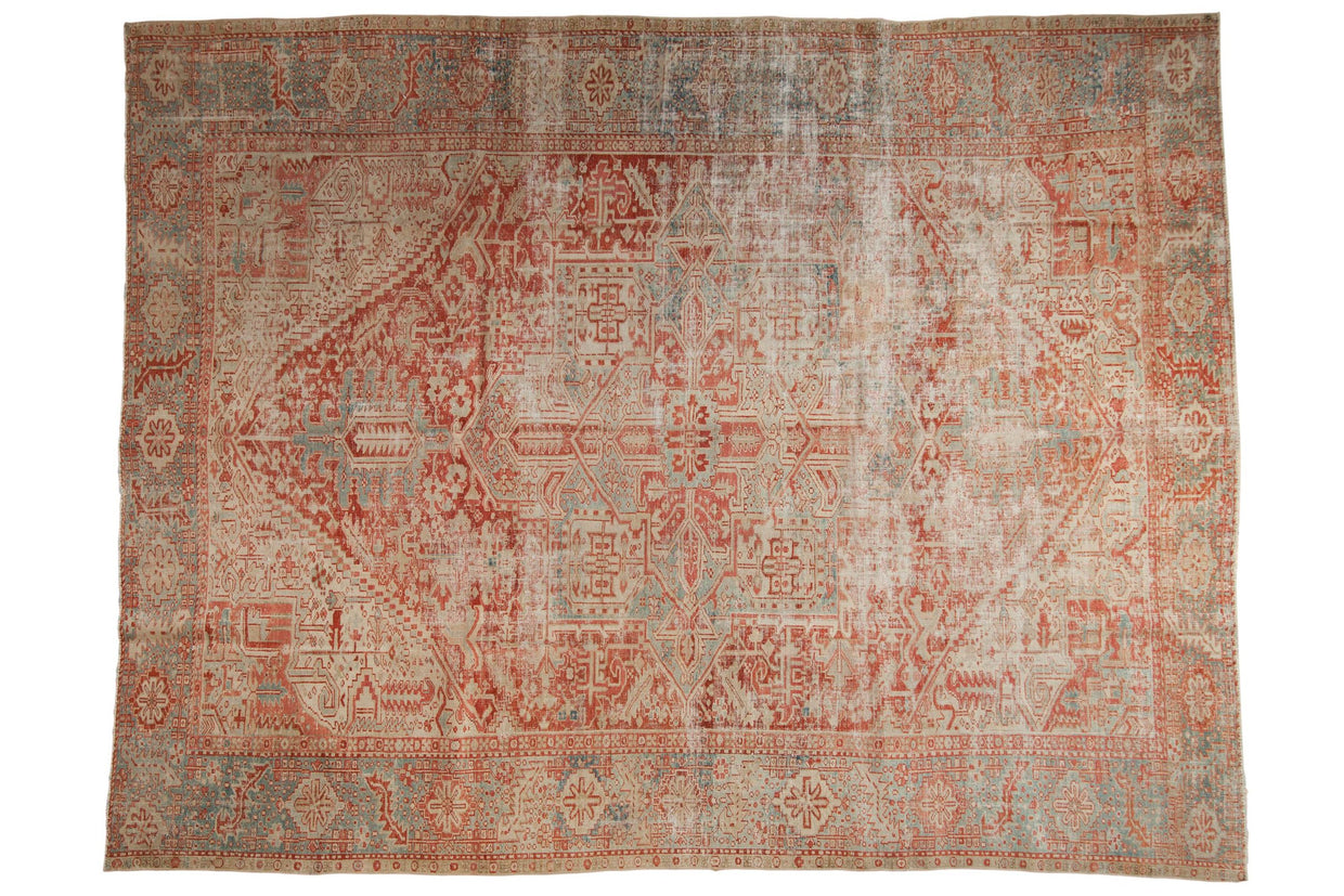8.5x11.5 Vintage Distressed Karaja Carpet // ONH Item ee004069
