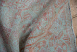 Close-up of the fine Mahal rug's texture, revealing its low pile and visible knot heads.