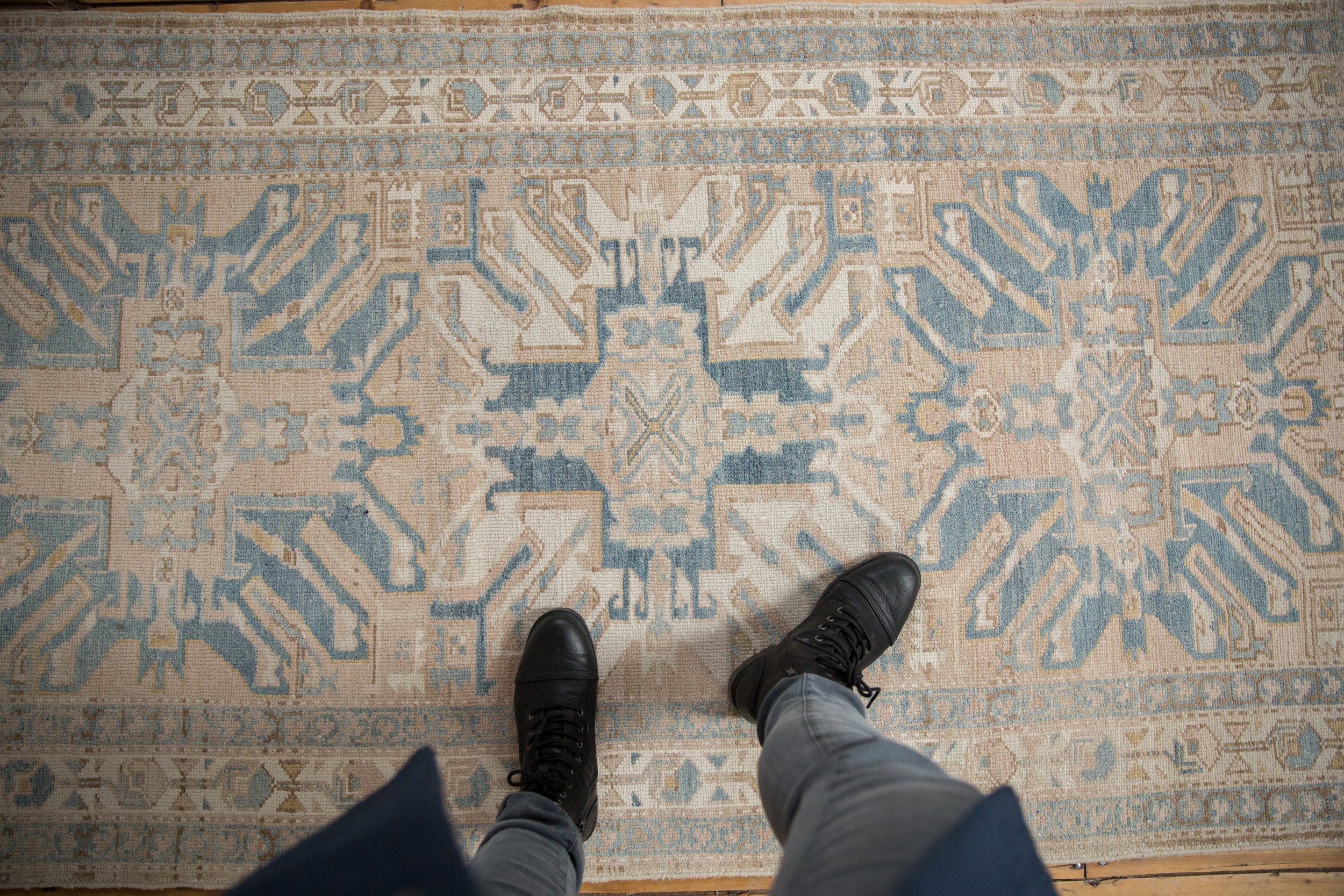 3.5x10.5 Vintage Distressed Karaja Rug Runner // ONH Item ee004087 Image 1