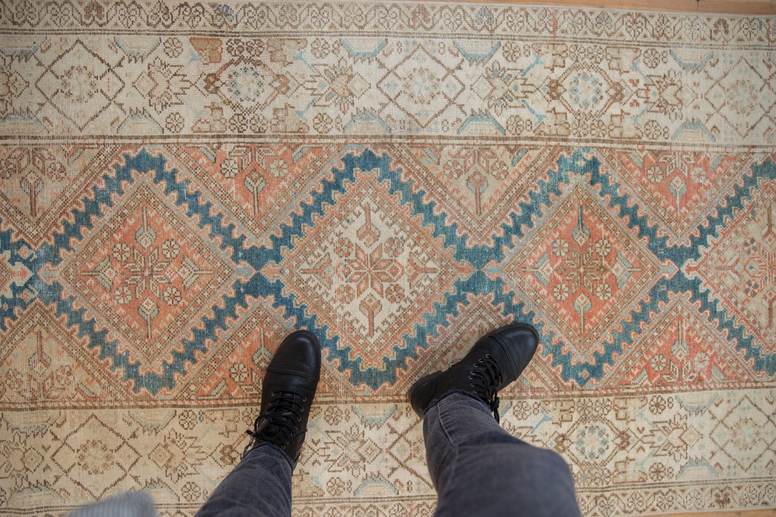 3x9.5 Vintage Distressed Malayer Rug Runner // ONH Item ee004094 Image 1