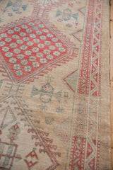 Even wear and visible knot heads on a vintage Serab runner with geometric medallions and borders.