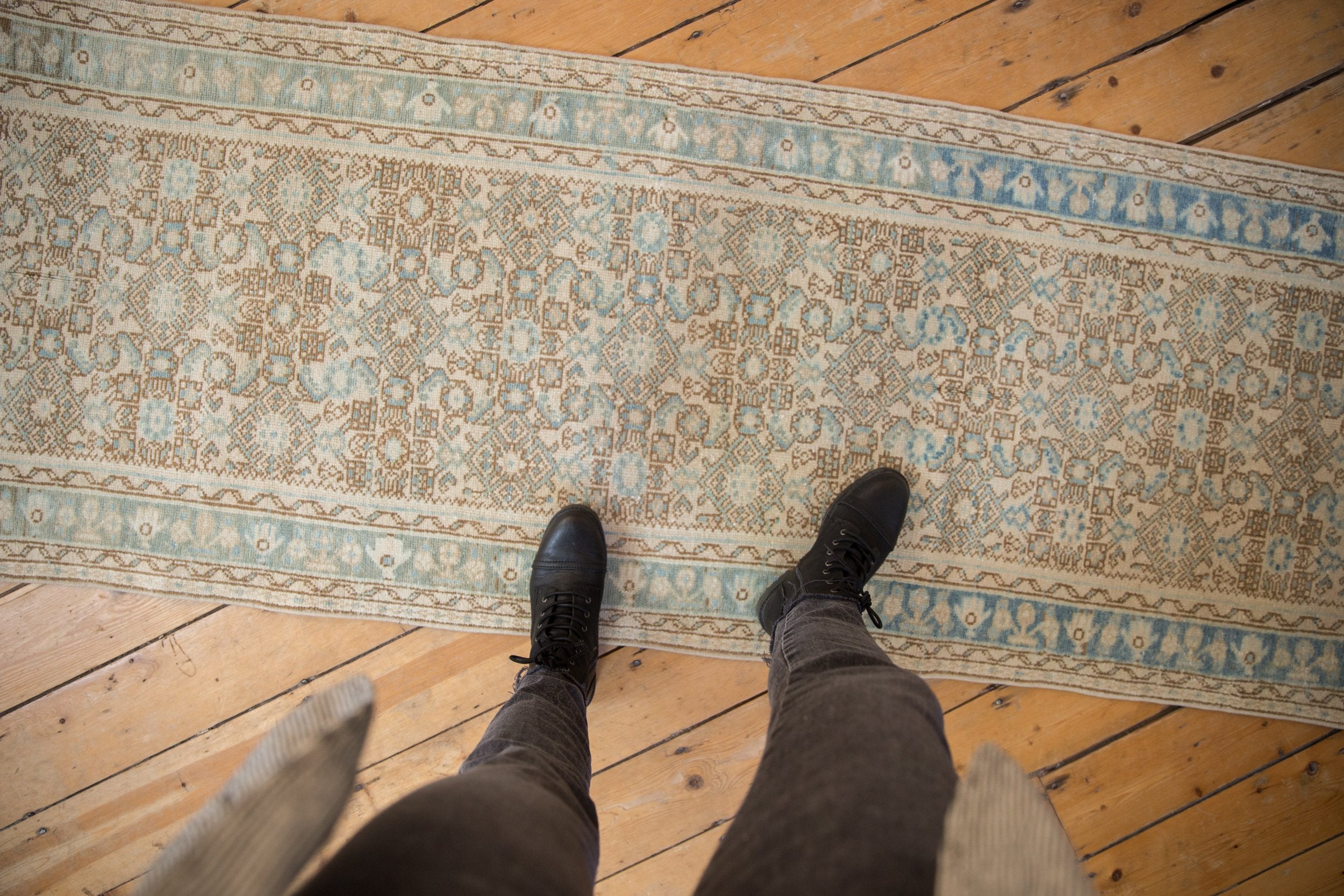 2.5x20.5 Vintage Distressed Hamadan Rug Runner // ONH Item ee004096 Image 1